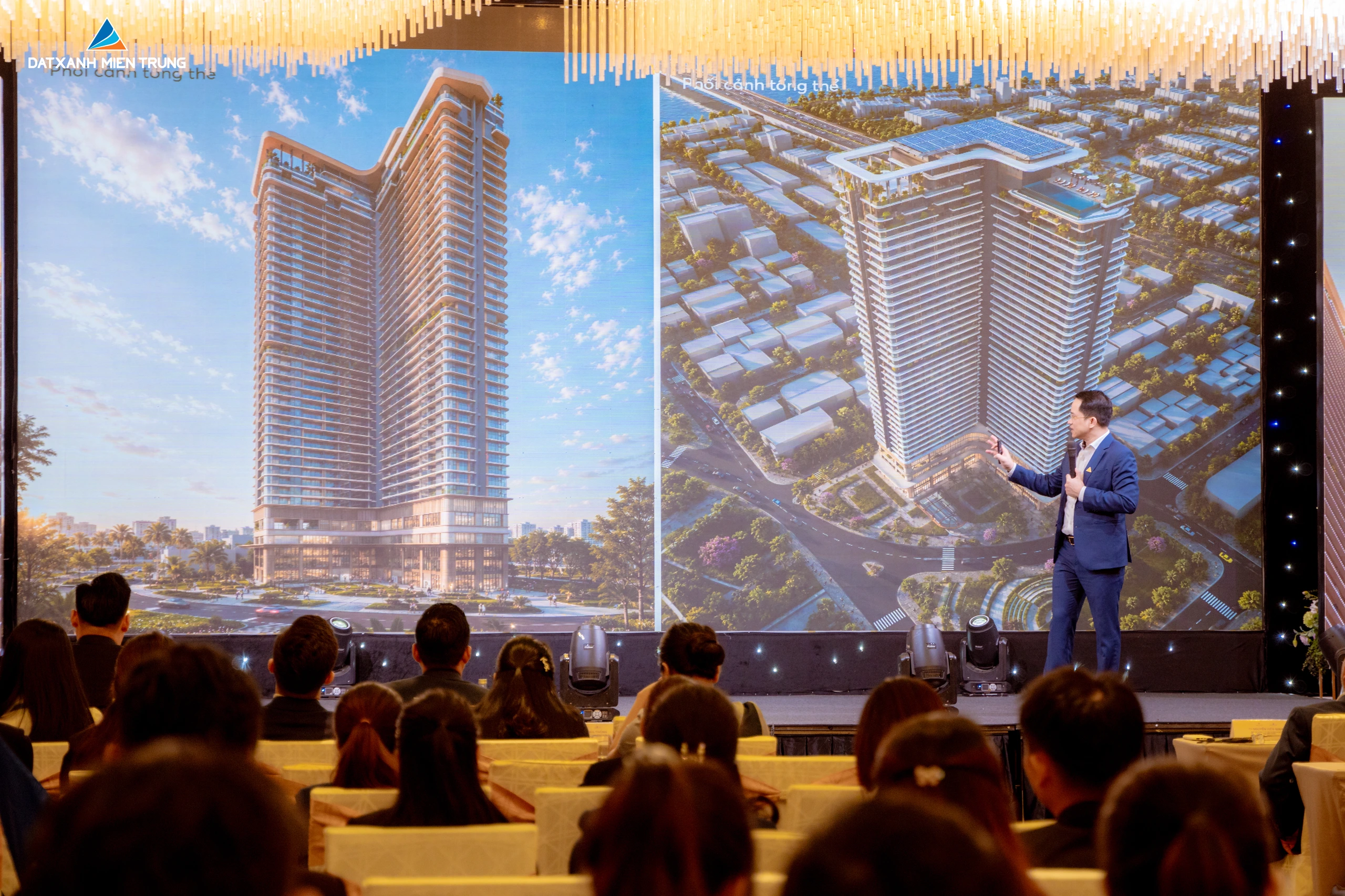 Ông Trần Xuân Thông - Tổng giám đốc Đất Xanh Miền Trung chia sẻ những thông tin đầu tiên về dự án